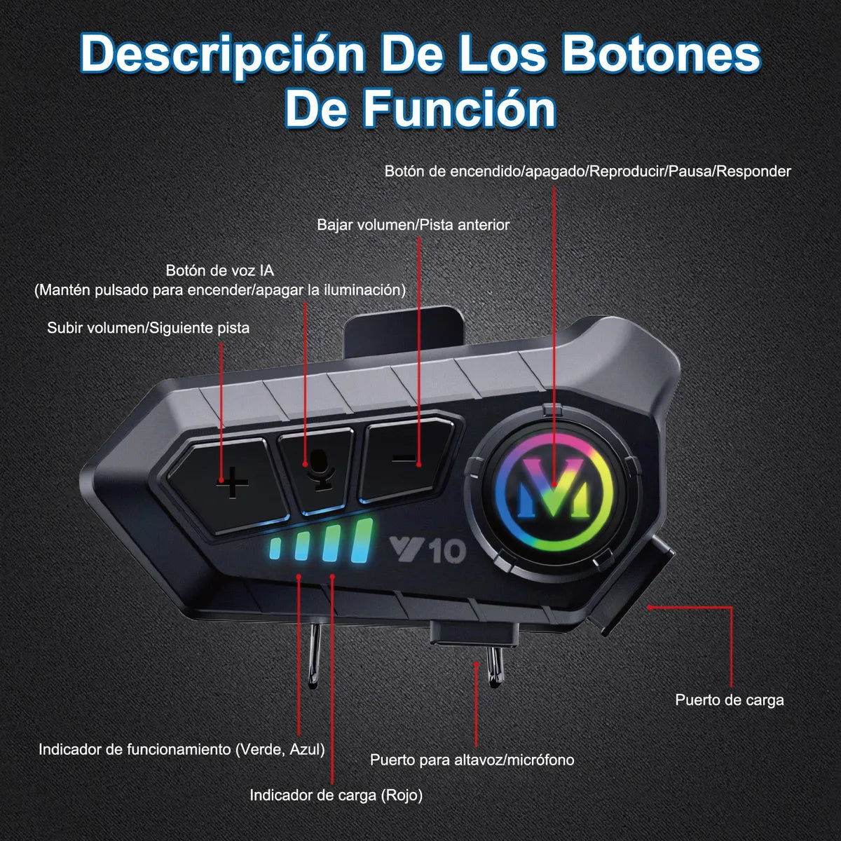 Intercomunicador para cascos Y10 COMBO 2 X 1